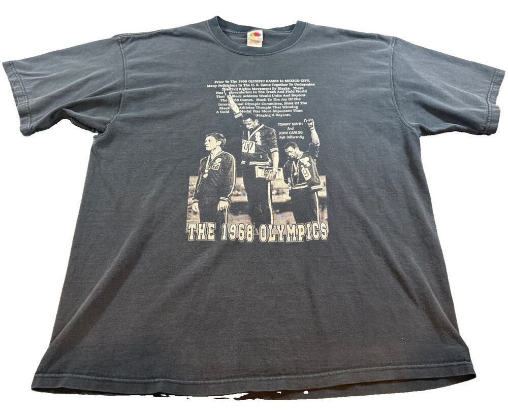 1968 Olympics Black Power Salute T-Shirt Tommie Smith John Carlos 2XL